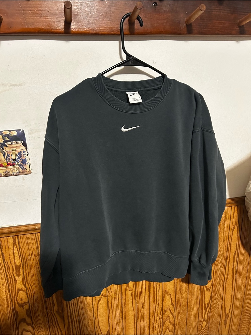 Nike Dark Green Crewneck Sweatshirt with White Swoosh
